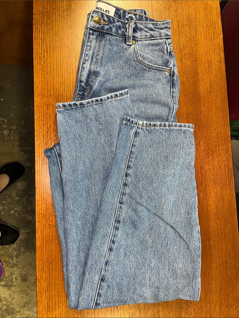 ROLLA'S Super High-Rise 80’s Ballon Leg Jeans in Light Blue Wash size 27